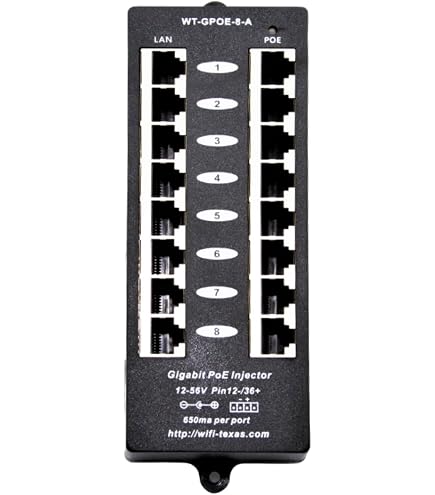 Amazon.com: PoE Texas 8 Port PoE Injector - Gigabit Passive Power